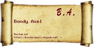 Bondy Axel névjegykártya